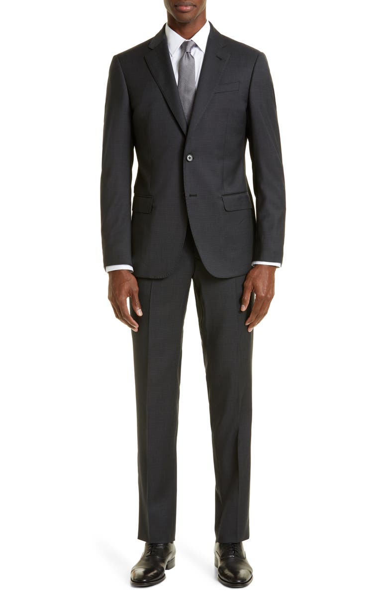 Emporio Armani Micro Textured Wool Suit, Main, color, 