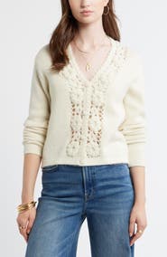 Treasure & Bond Floral Trim Cardigan