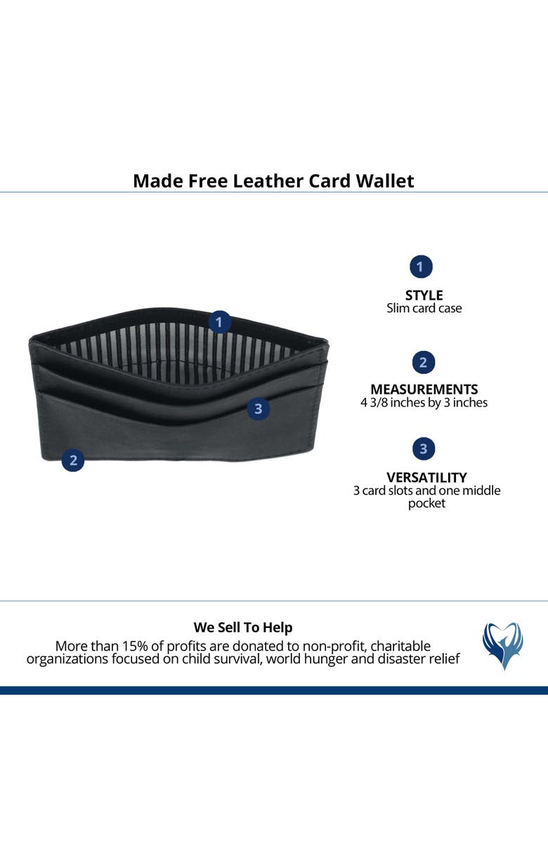 Made Free Leather Card Wallet, Alternate, color, Black