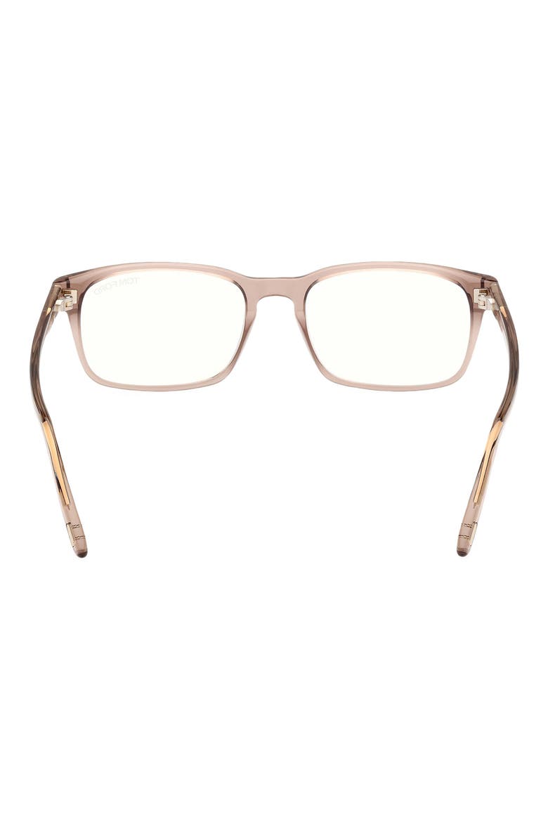 54mm Rectangular Blue Light Blocking Glasses, Alternate, color, LIGHT SAND / T LOGO
