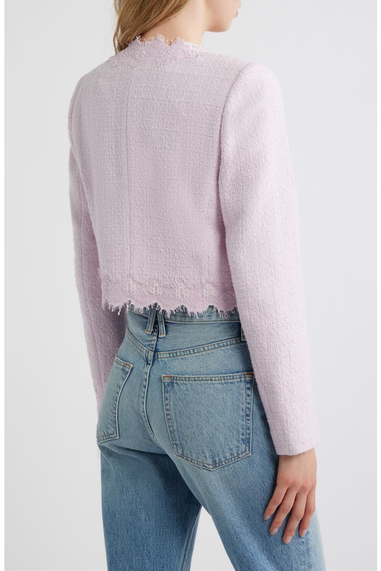 Erina Lace Trim Tweed Jacket, Alternate, color, PARASOL BLUSH