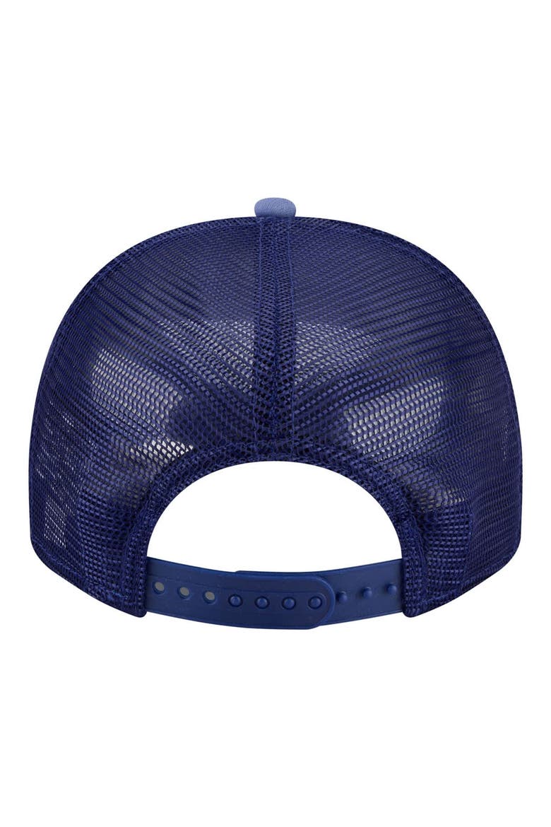 Men's New Era  Royal Texas Rangers Worn A-Frame 9FIFTY Trucker Snapback Hat, Alternate, color, Royal