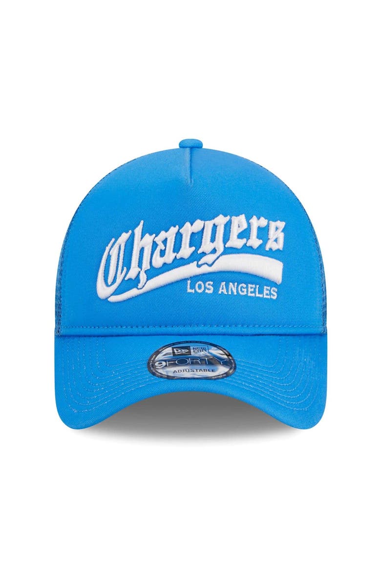 New Era Men's New Era Powder Blue Los Angeles Chargers Caliber Trucker 9FORTY Adjustable Hat, Alternate, color, Powder Blue