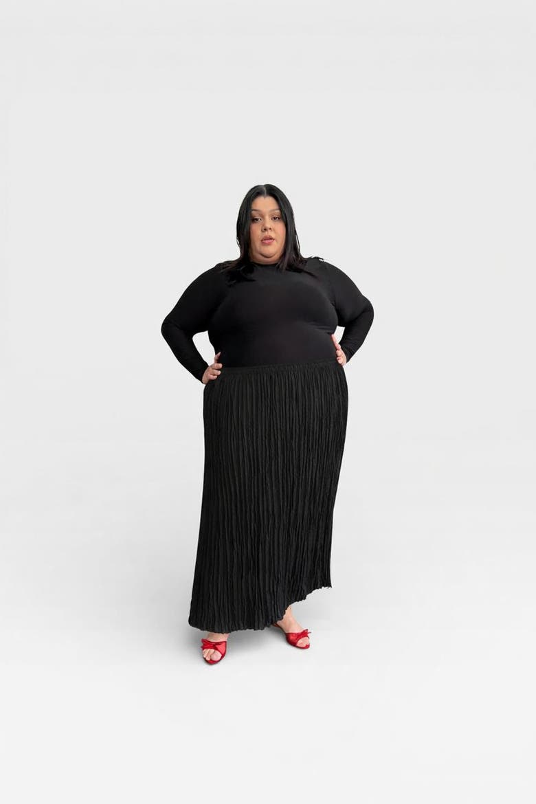 Rue Pleated Skirt, Alternate, color, Black