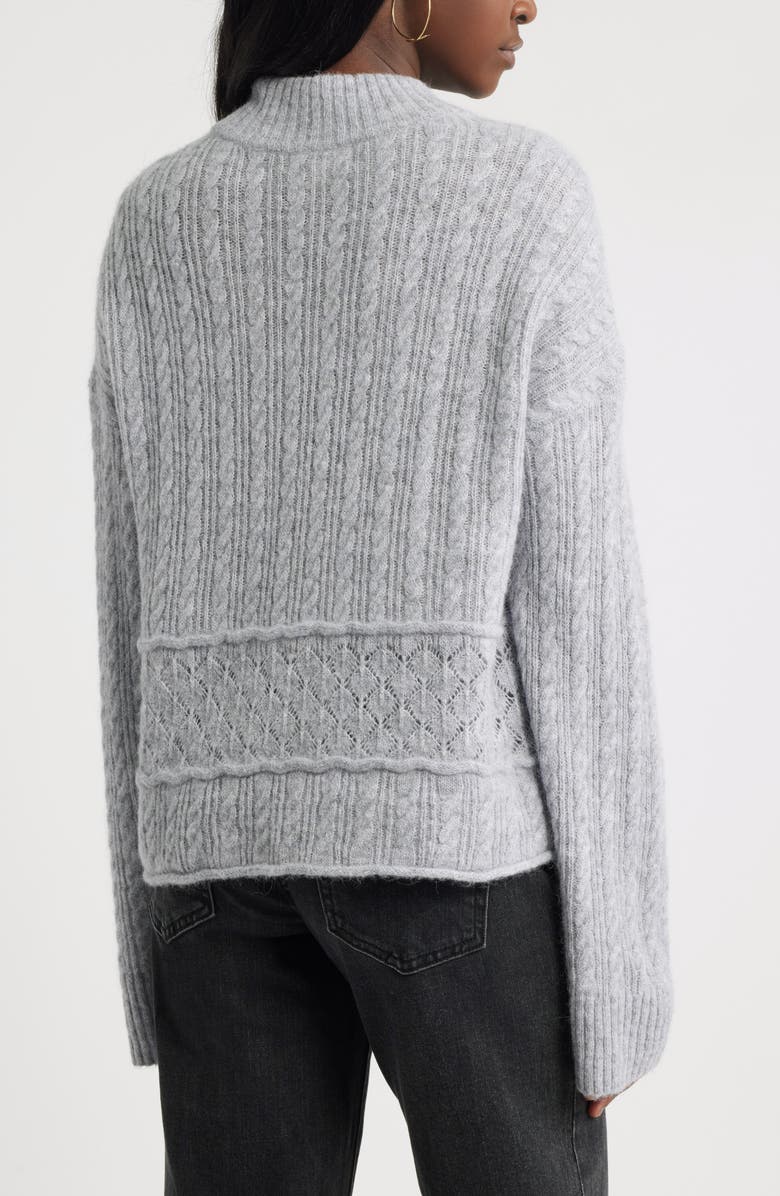 Treasure & Bond Mock Neck Alpaca & Wool Blend Sweater, Alternate, color, Grey Heather