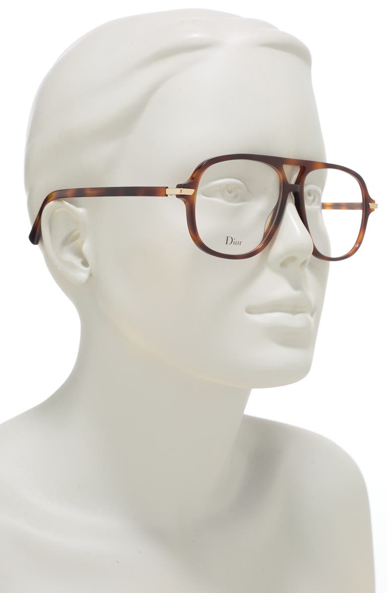 CHRISTIAN DIOR 55mm Aviator Optical Frames, Alternate, color, 