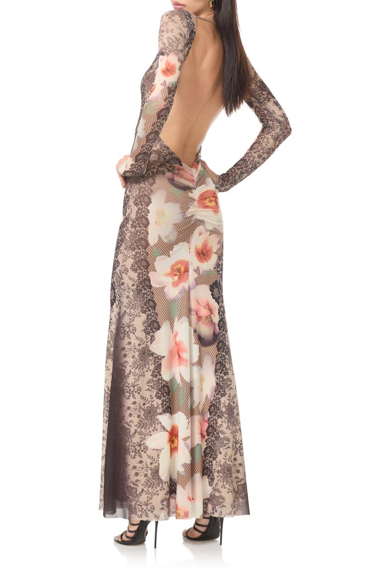 Talmo Long Sleeve Maxi Dress, Alternate, color, LACE FLORAL MIX