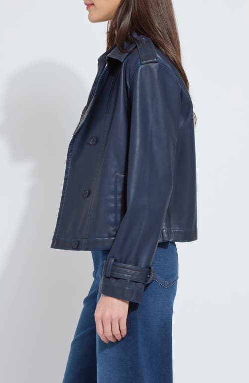 Lyssé Lysse Evonne Faux Leather Crop Trench Coat In Blue