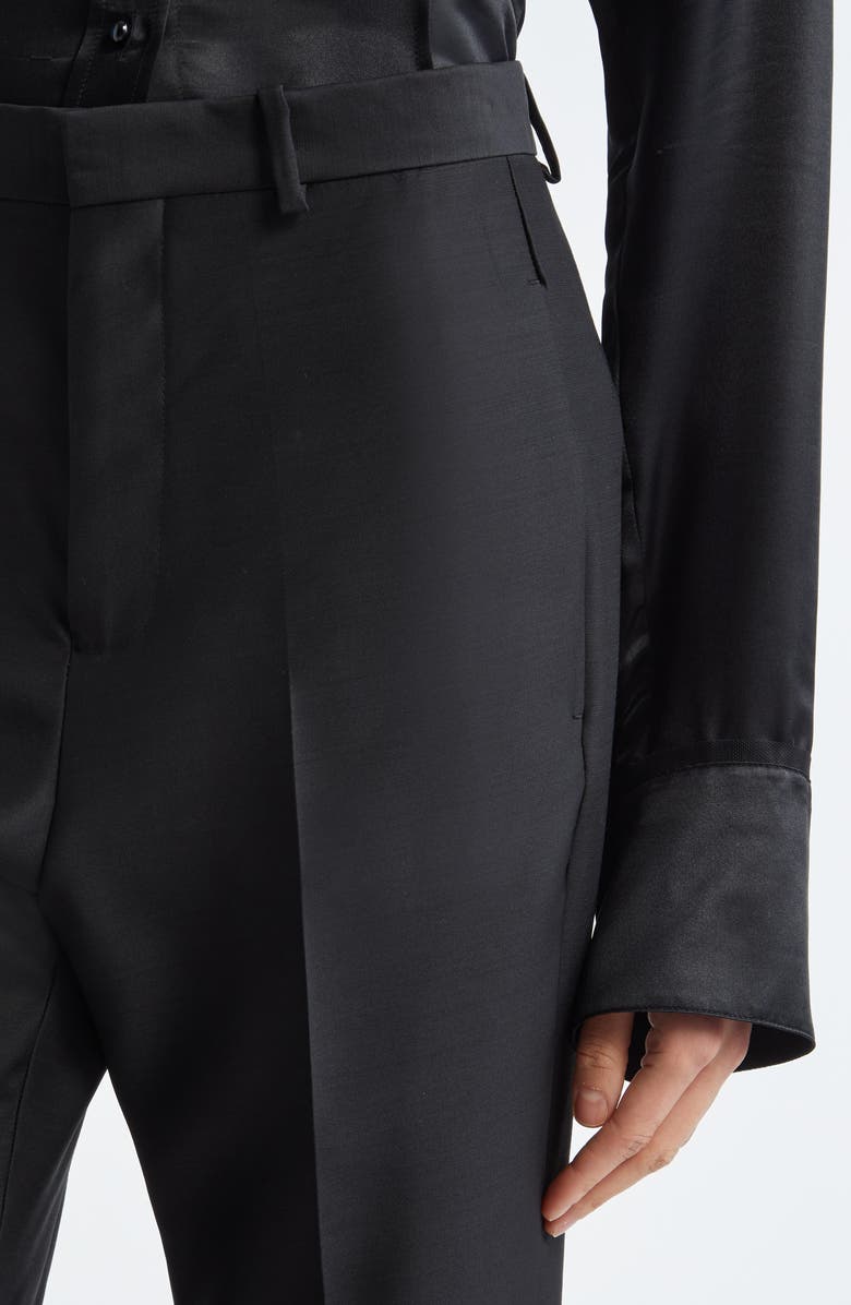 BITE Studios Credo Frill Organic Wool Flare Trousers, Alternate, color, 