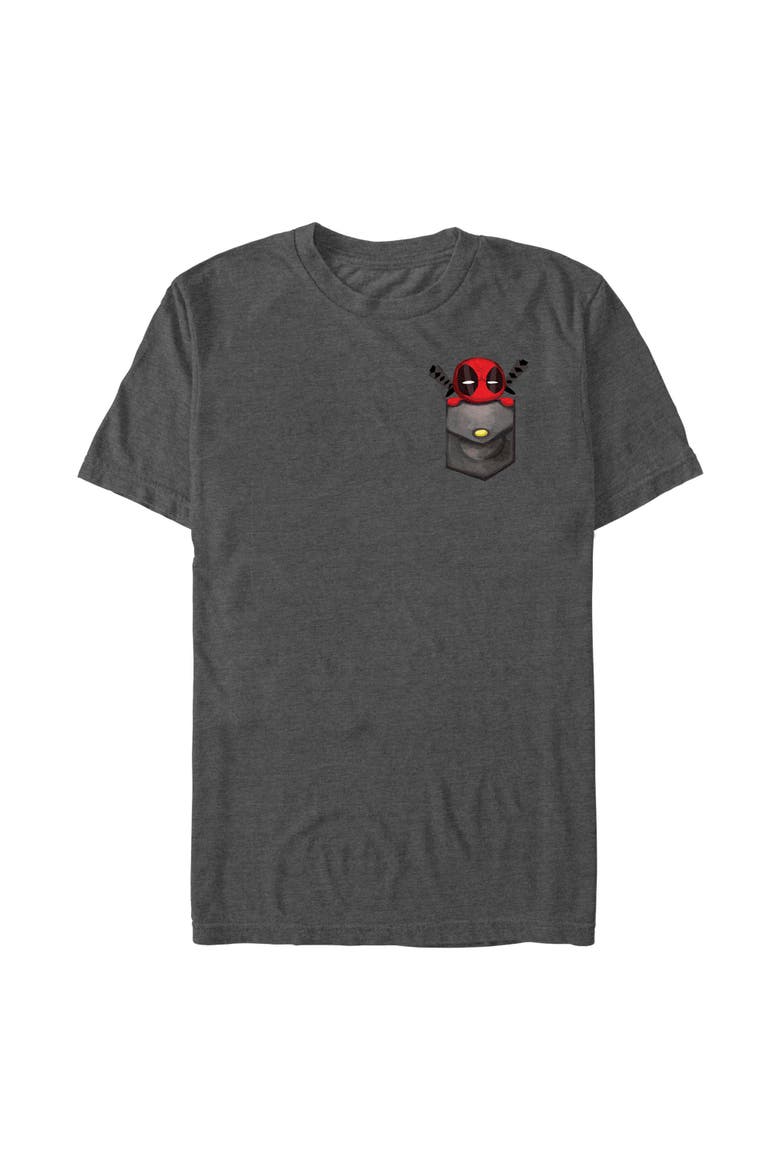 Men's Marvel Deadpool Front Pocket  Graphic T-Shirt, Main, color, Charcoal Heather