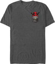 Marvel Men's Marvel Deadpool Front Pocket Graphic T-Shirt