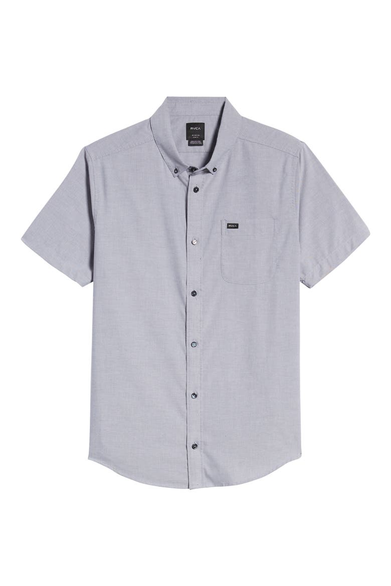 That'll Do Solid Short Sleeve Button-Down Shirt, Alternate, color, PAVEMENT