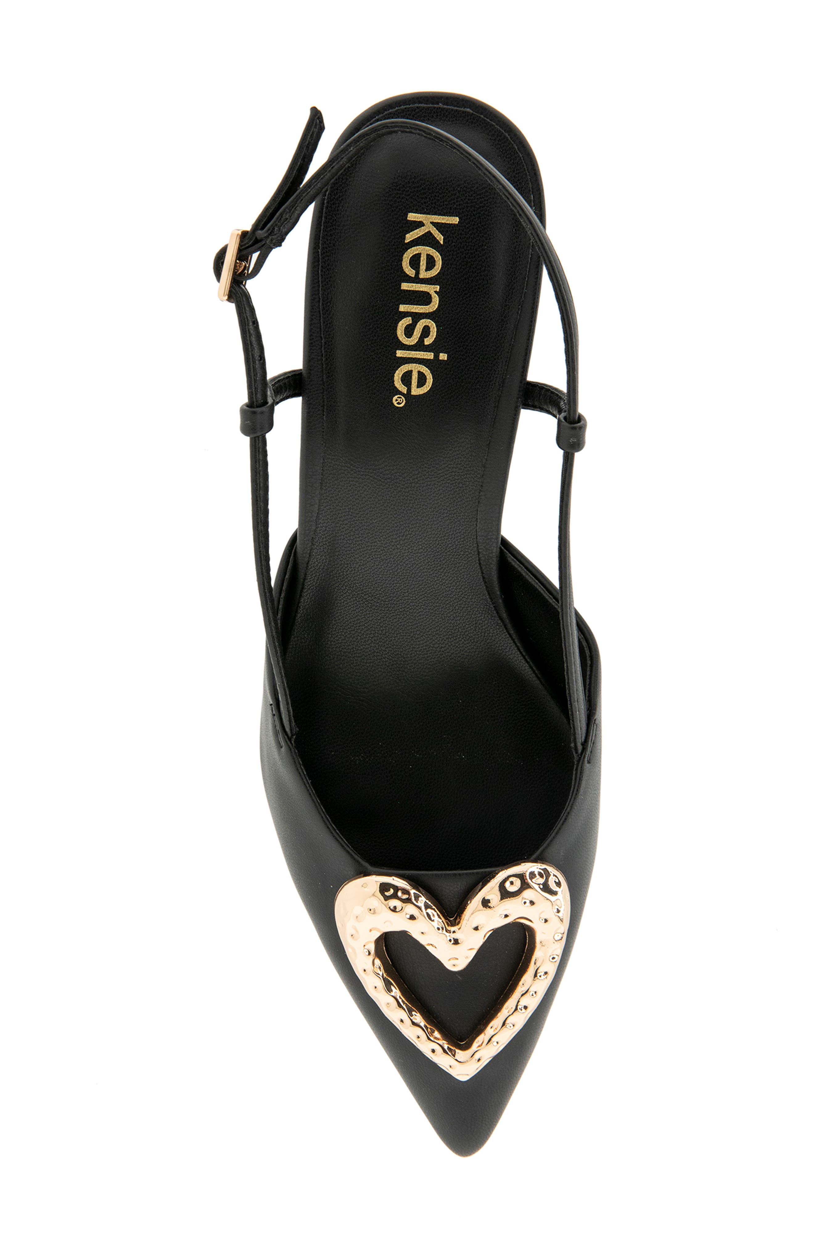 Kensie Elliana Heart Slingback Pump, Alternate, color, Black