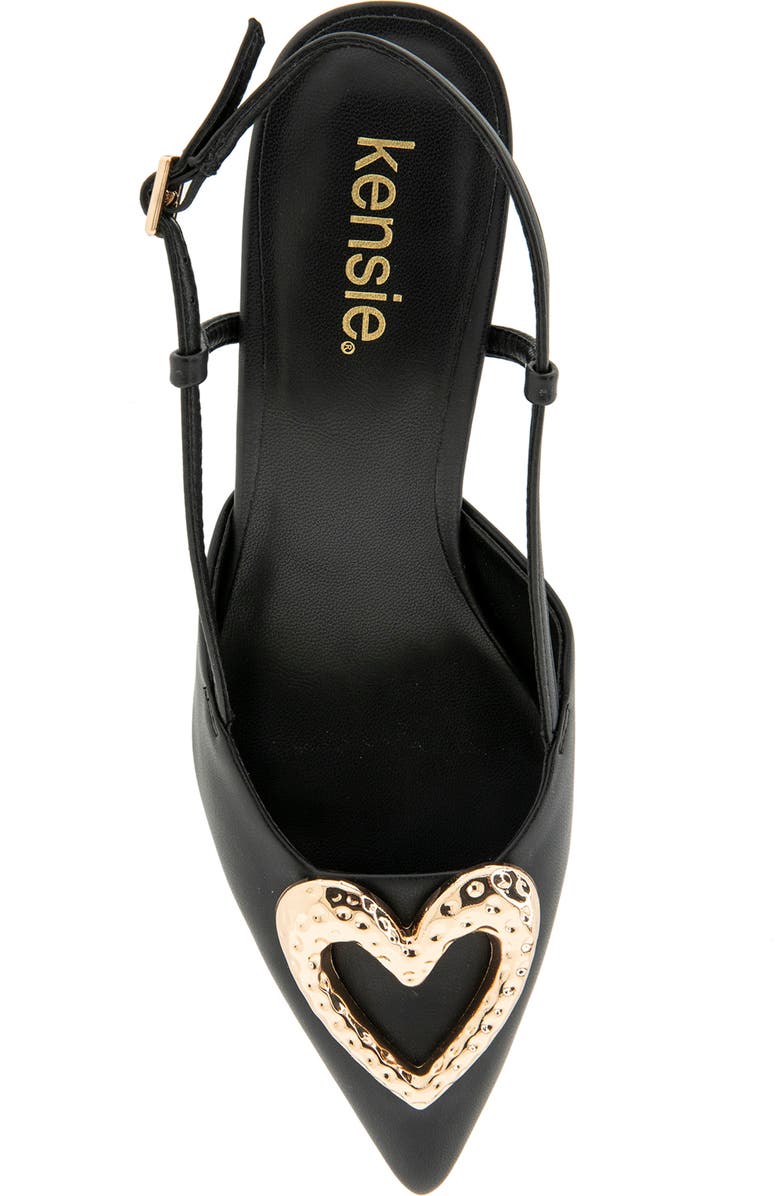 Kensie Elliana Heart Slingback Pump, Alternate, color, Black
