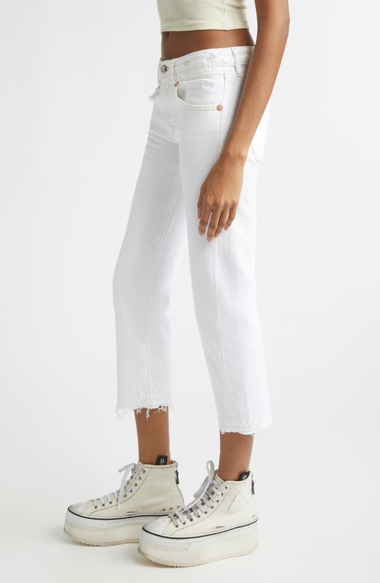 R13 Boy Distressed Straight Leg Ankle Jeans, Alternate, color, Aerin White Stretch