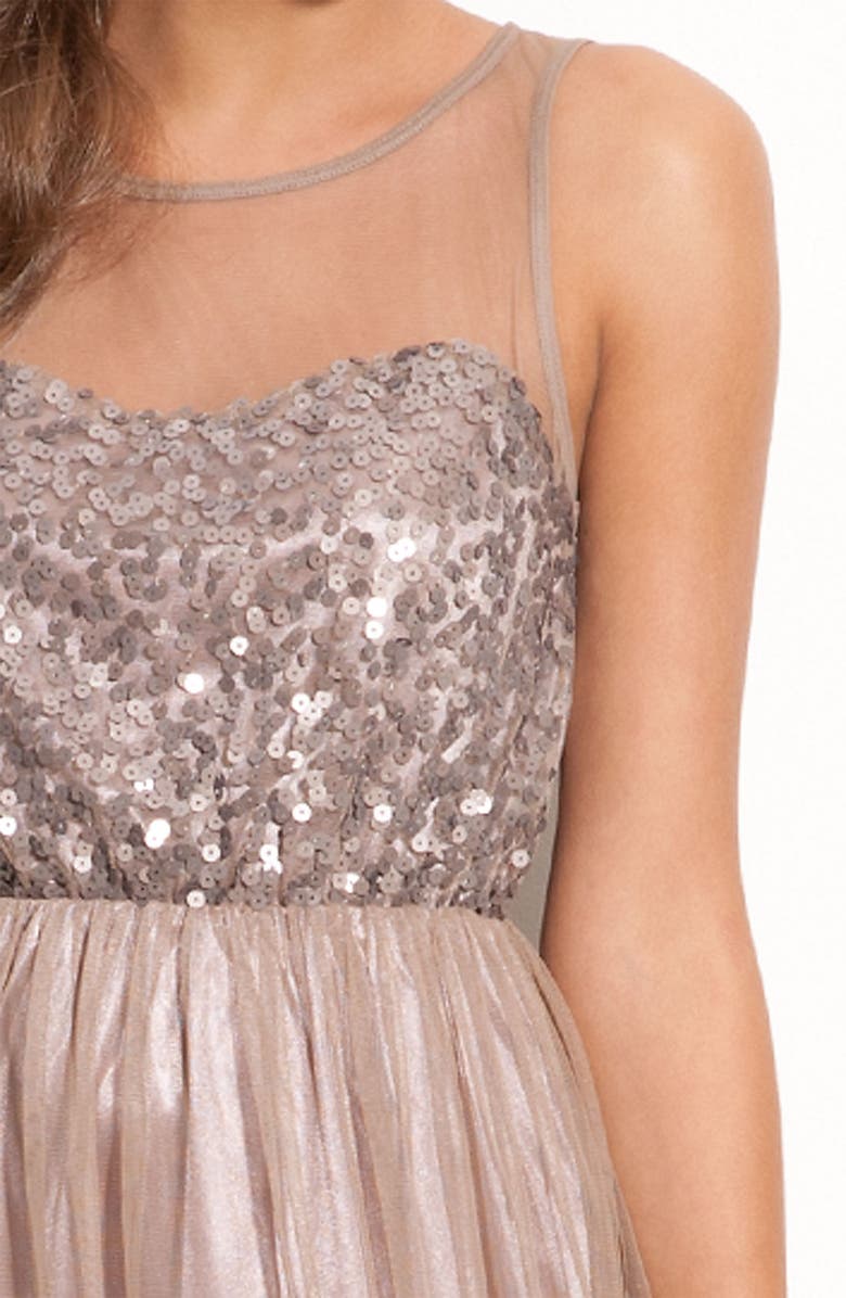 All in Favor Sequin & Mesh Dress, Alternate, color,