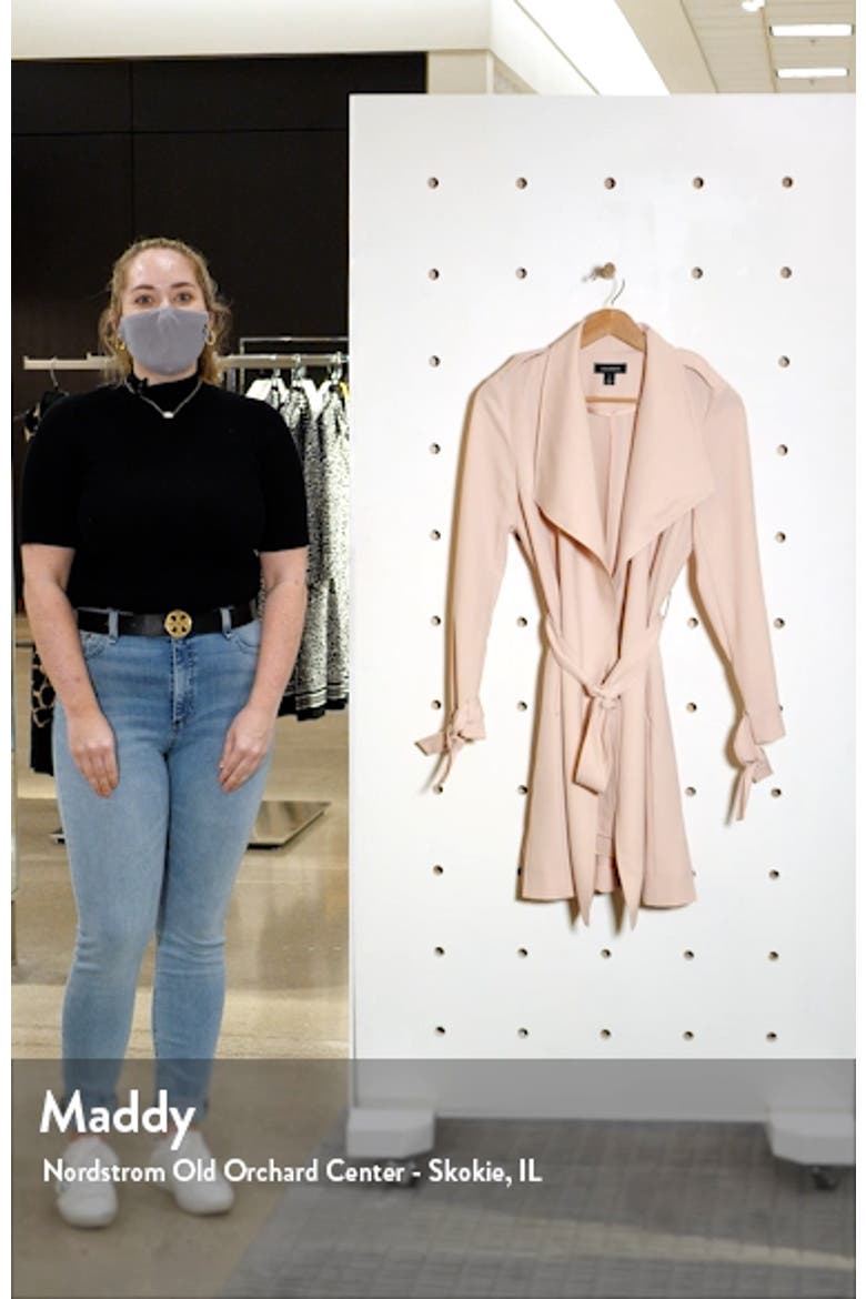 Drape Lapel Tie Waist Topper Coat video