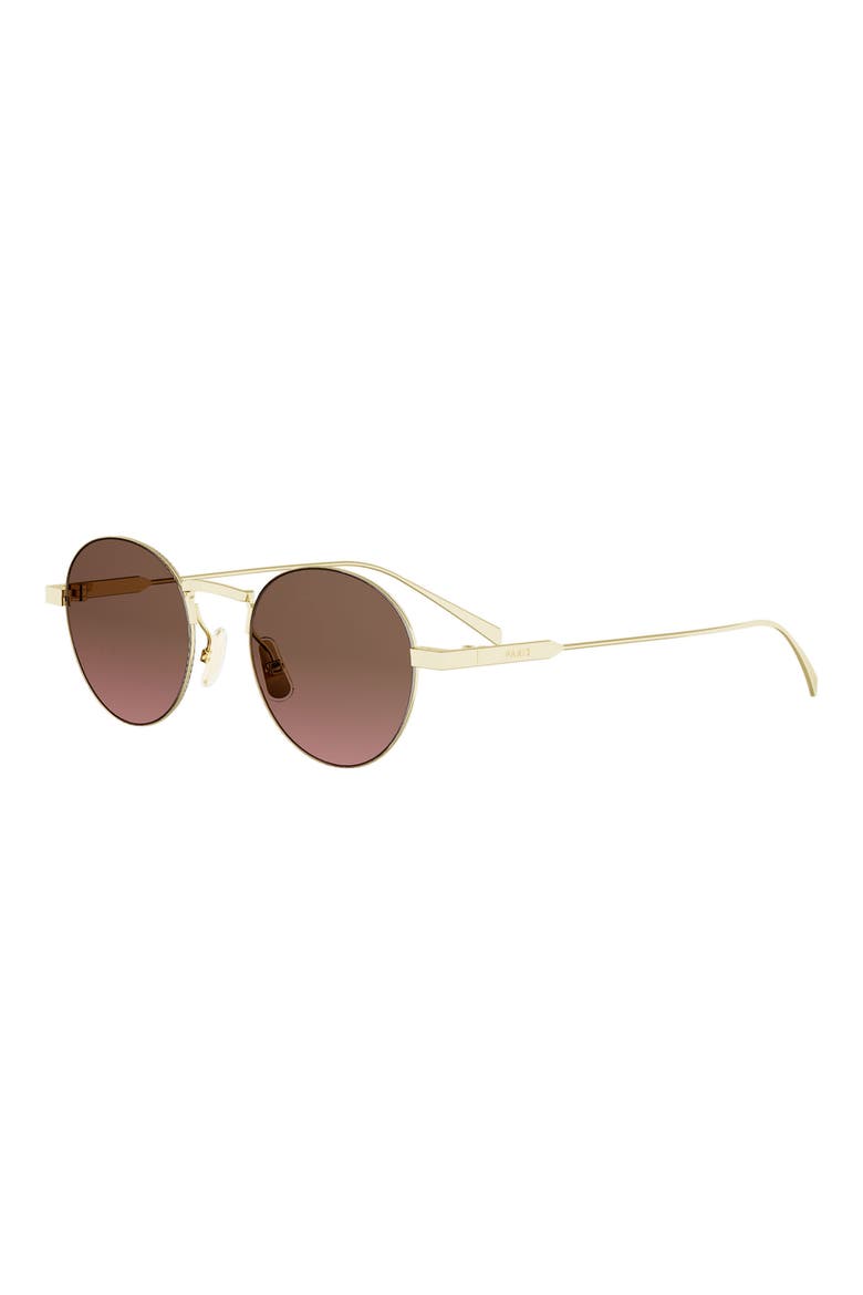 49mm Small Round Sunglasses, Alternate, color, GOLD / GRADIENT BROWN