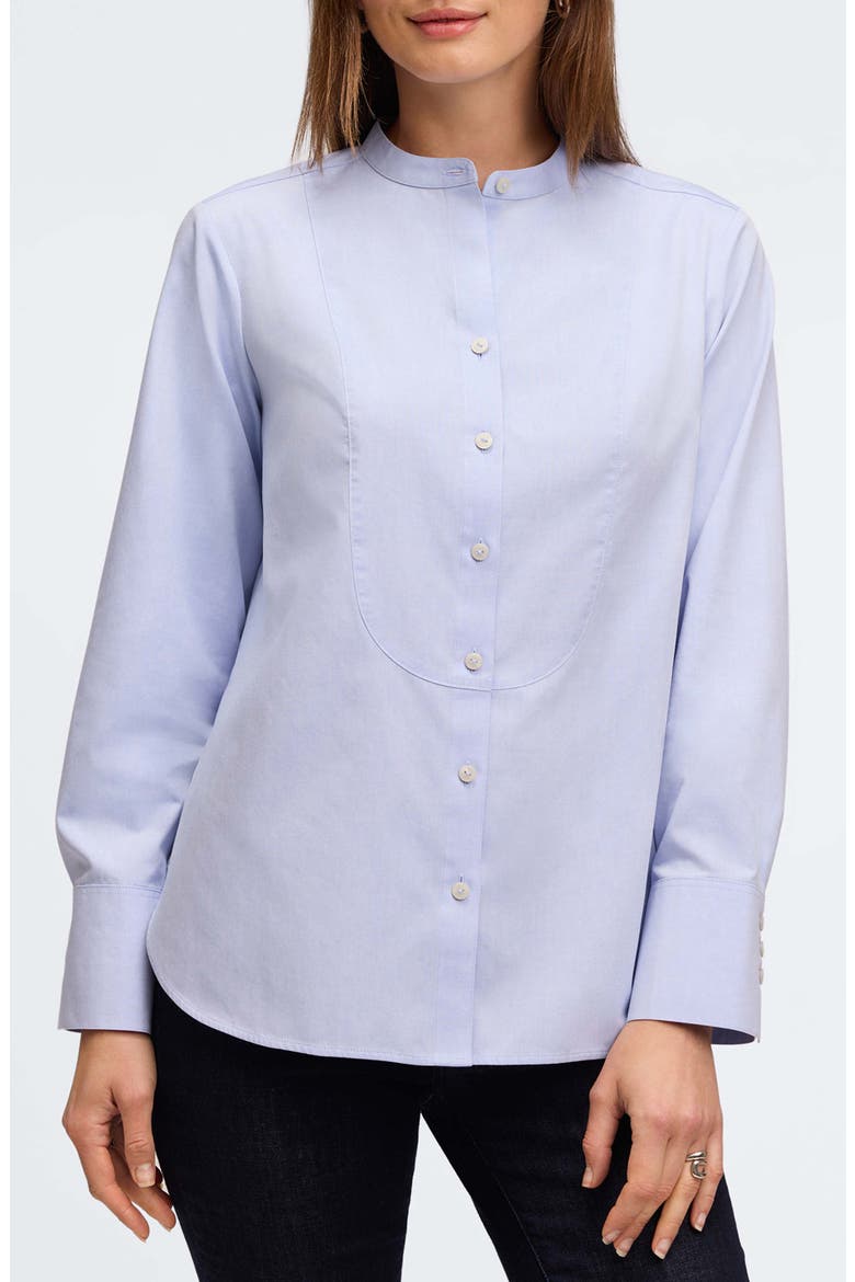 Kris Tux Bib Cotton Button-Up Shirt, Main, color, BLUE WAVE