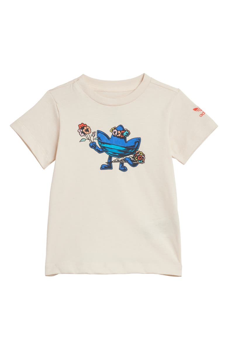 adidas Floral Cotton Graphic T-Shirt & Shorts Set, Alternate, color,