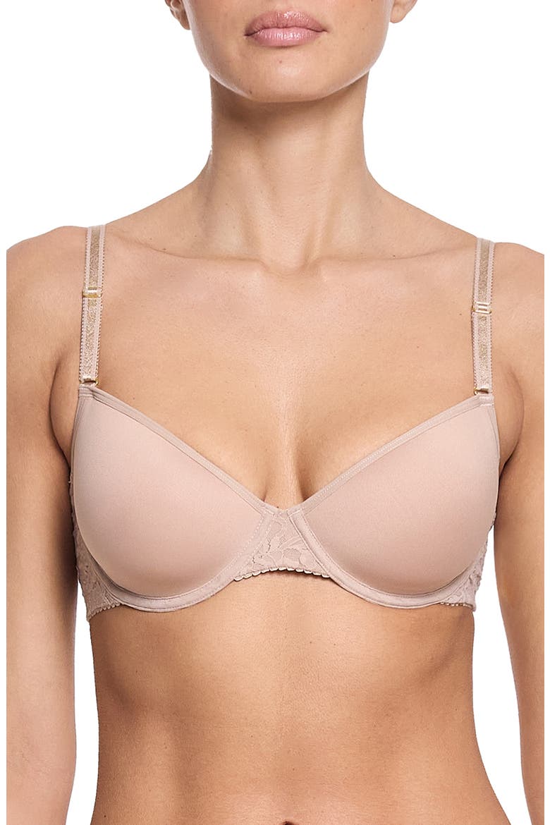 Signature Lace Underwire Demi T-Shirt Bra, Main, color, CHAI