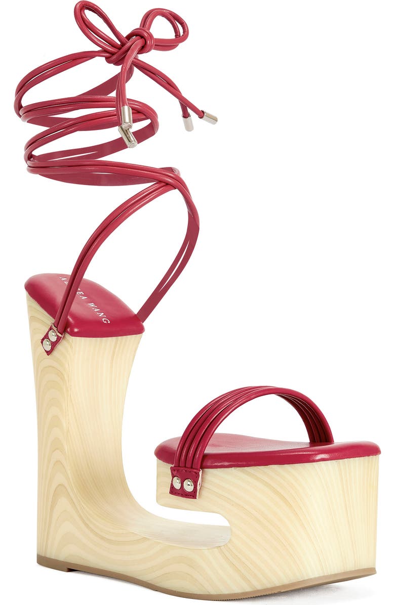 AZALEA WANG Cipriano Ankle Wrap Platform Sandal, Main, color,