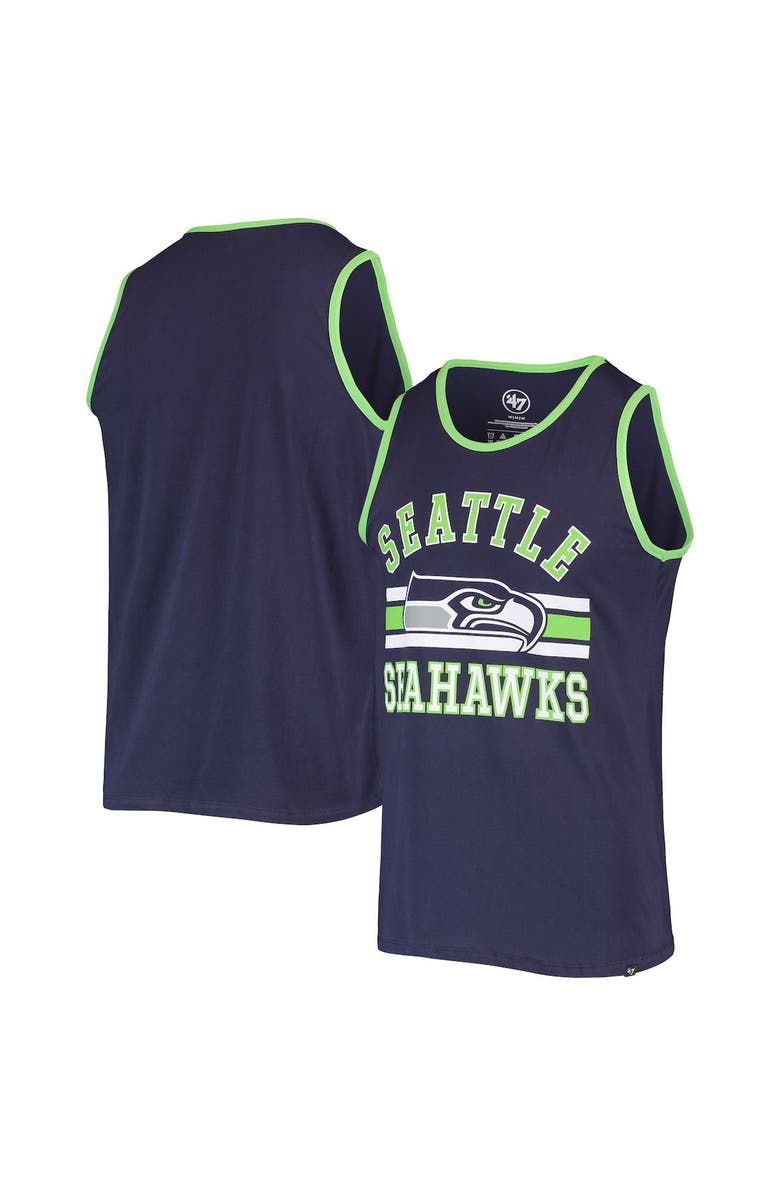 '47 Men's '47 College Navy Seattle Seahawks Edge Super Rival Tank Top, Main, color, 