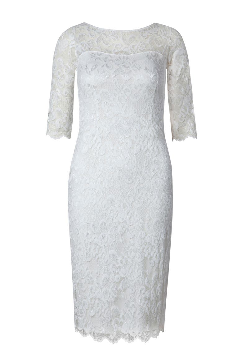 Lila Short Bridal Dress, Alternate, color, Ivory
