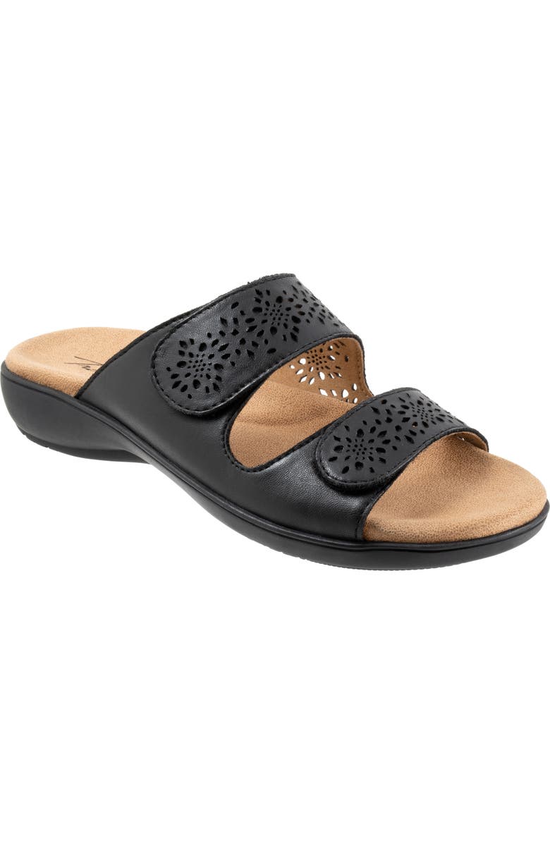 Trotters Ruthie Sandal, Main, color, Black Leather