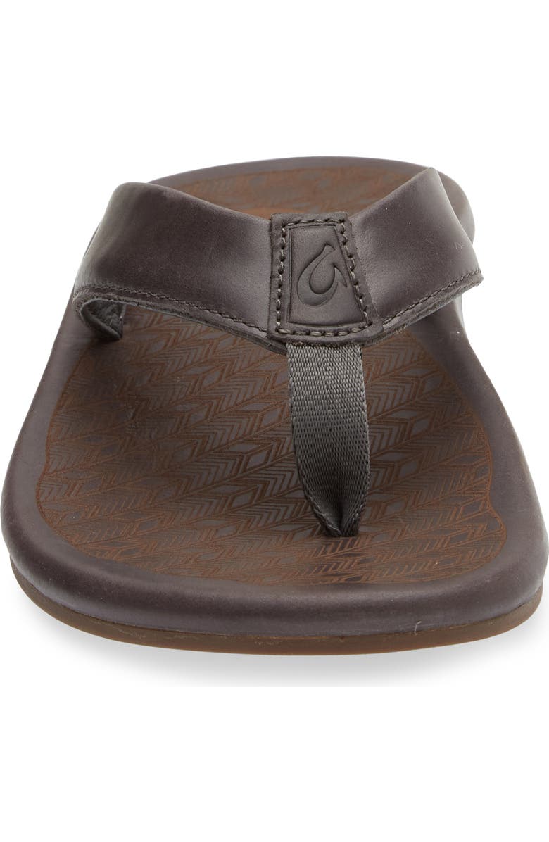OluKai Ilikai Flip Flop, Alternate, color, Charcoal / Charcoal