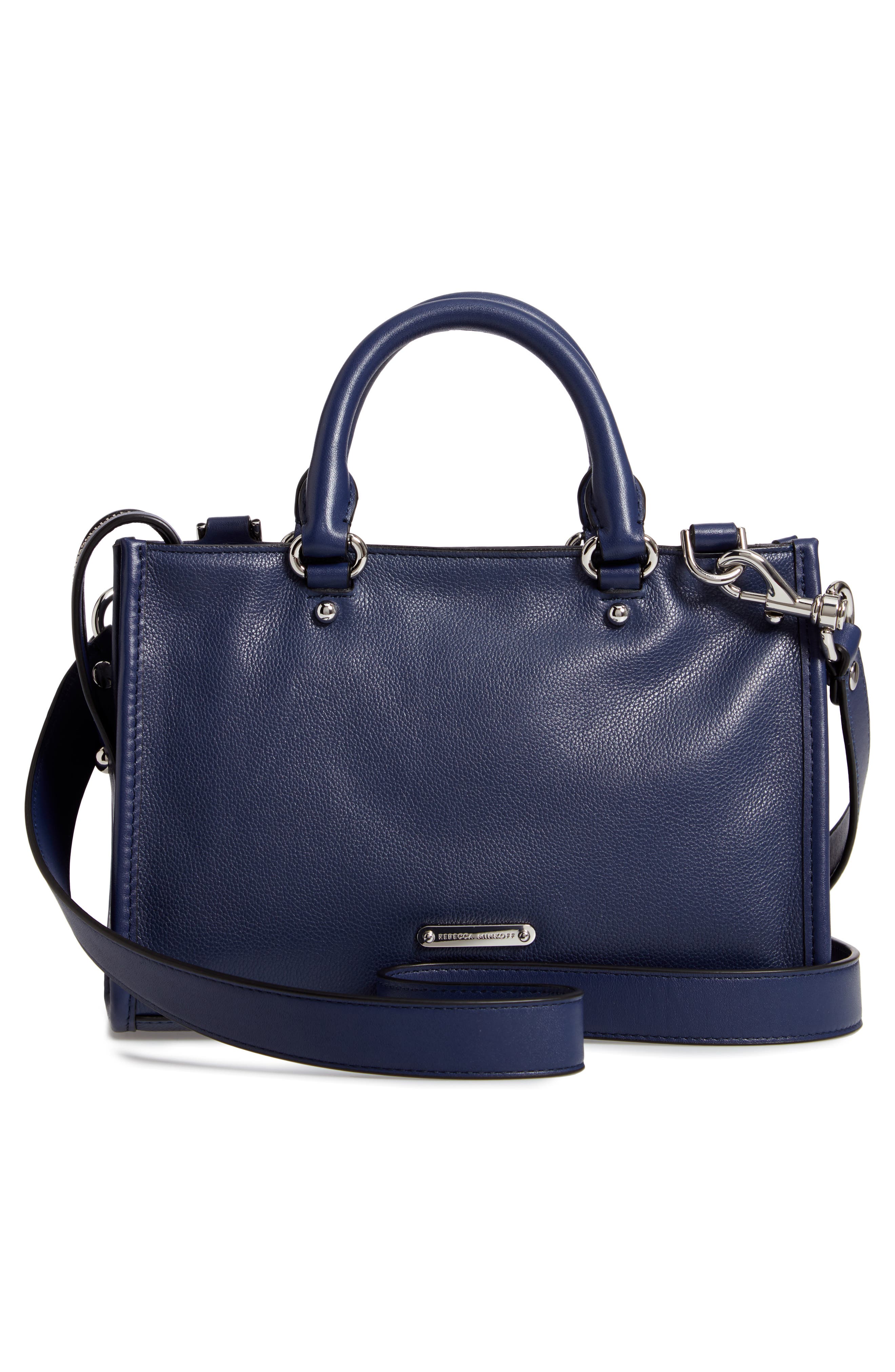 Rebecca Minkoff Micro Bedford Leather Satchel, Alternate, color, Twilight