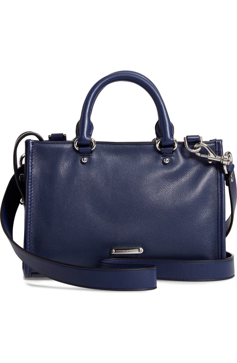 Rebecca Minkoff Micro Bedford Leather Satchel, Alternate, color, Twilight