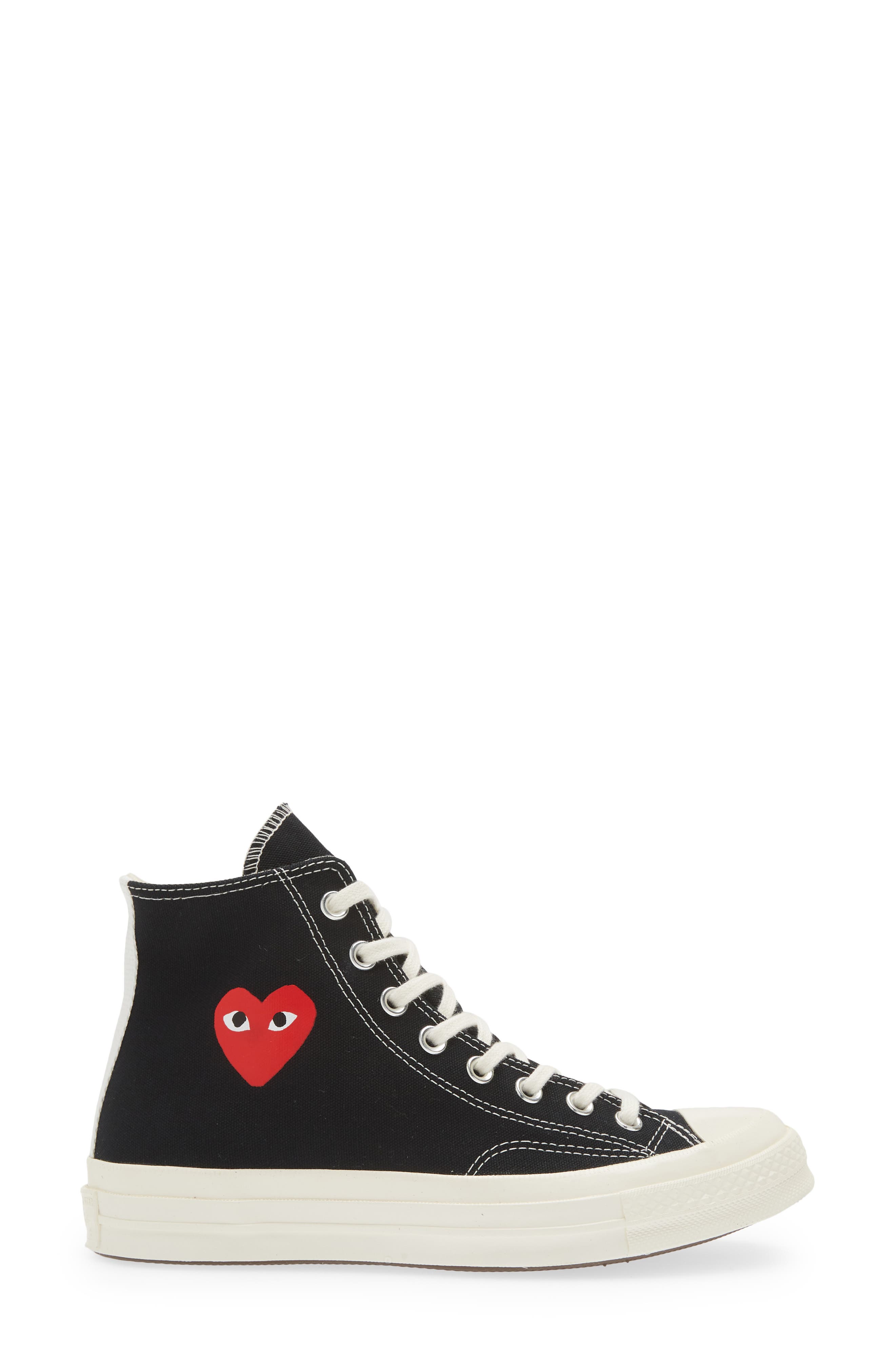 Comme des Garçons PLAY x Converse Chuck Taylor<sup>®</sup> All Star<sup>®</sup> Heart High Top Sneaker, Alternate, color, 
