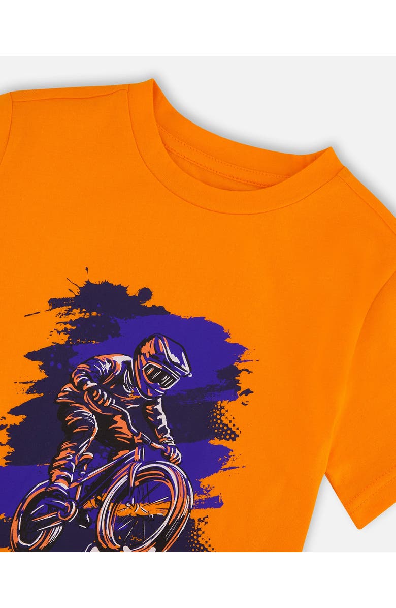 Deux par Deux Organic Cotton Jersey Bmx T-Shirt, Alternate, color, Orange