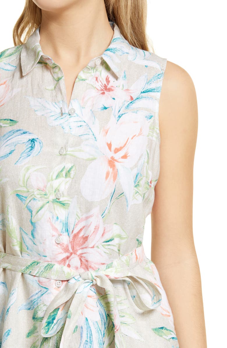 Tommy Bahama May Meadows Sleeveless Linen Shirtdress, Alternate, color, 