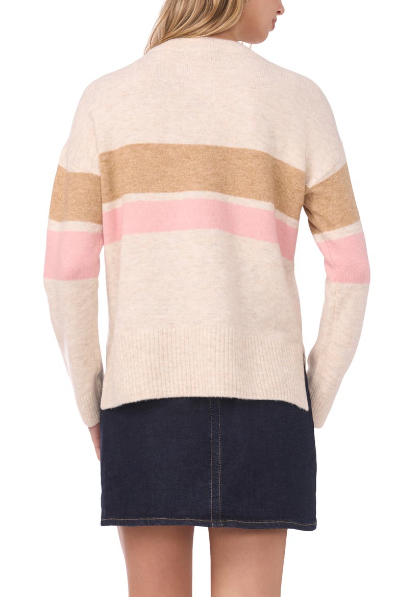 Two Stripe Crewneck Sweater, Alternate, color, MALTED