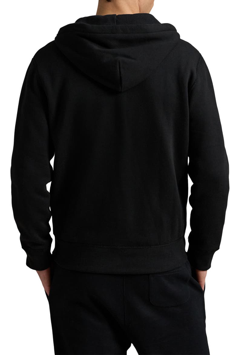 Cotton Blend Fleece Zip Front Hoodie, Alternate, color, POLO BLACK