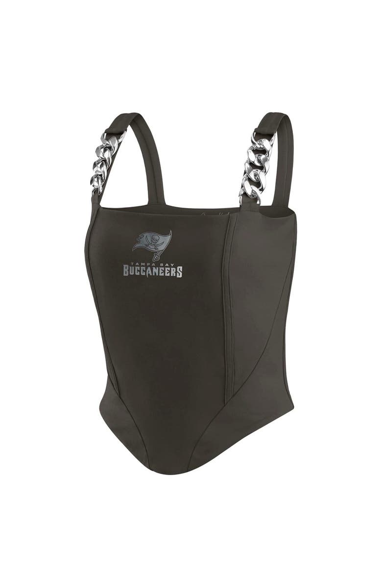 WEAR by Erin Andrews Women's WEAR by Erin Andrews x Gracie Hunt Pewter Tampa Bay Buccaneers Chain Link Corset Top, Alternate, color, 