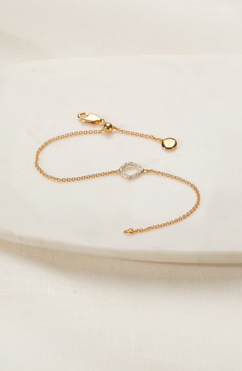 Monica Vinader Riva Mini Kite Diamond Bracelet, Alternate, color, Gold