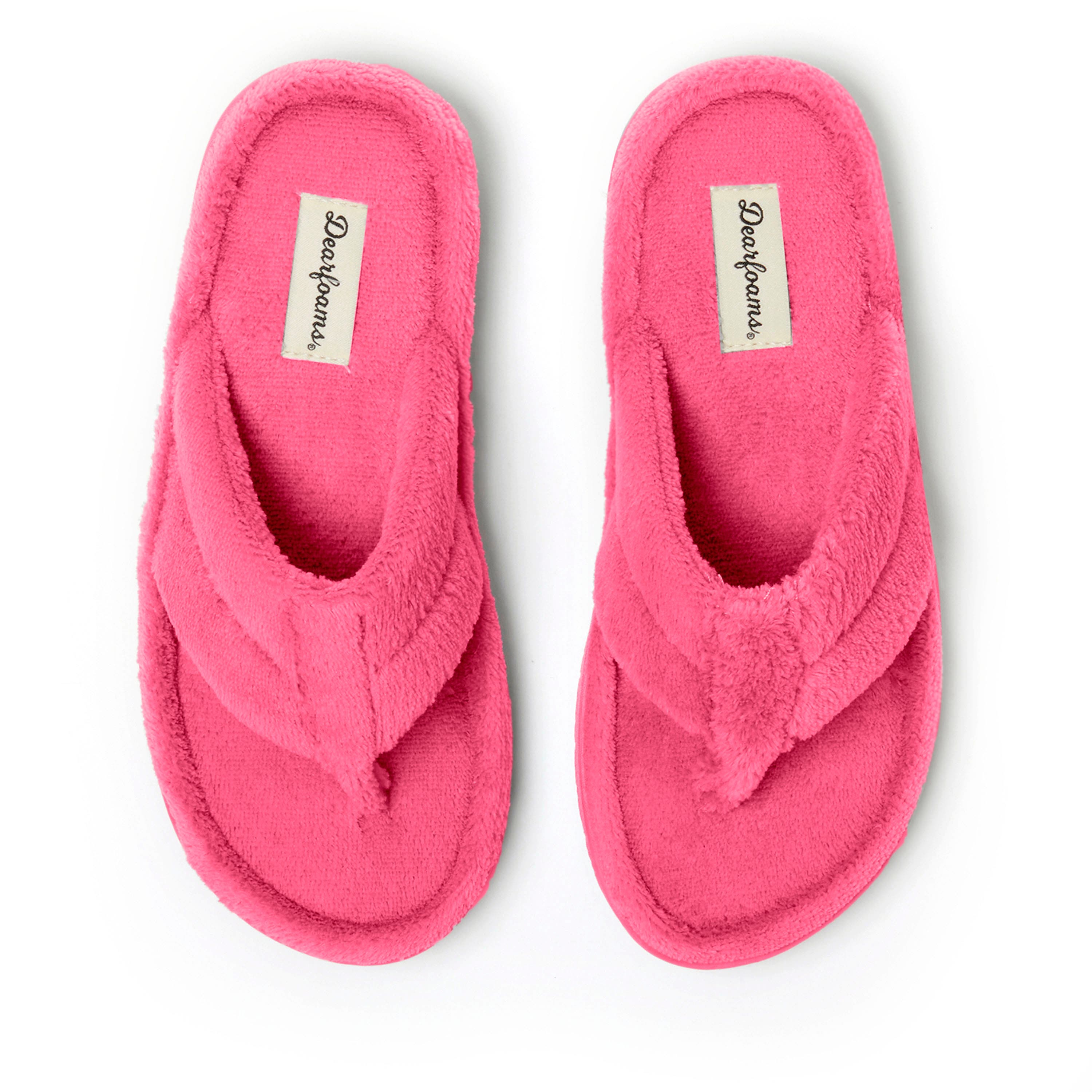 DEARFOAMS Wrenley Terry Thong Flip Flop Slipper, Alternate, color, Paradise Pink