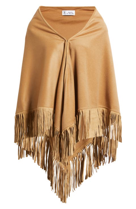 Fringe Trim Cashmere Wrap