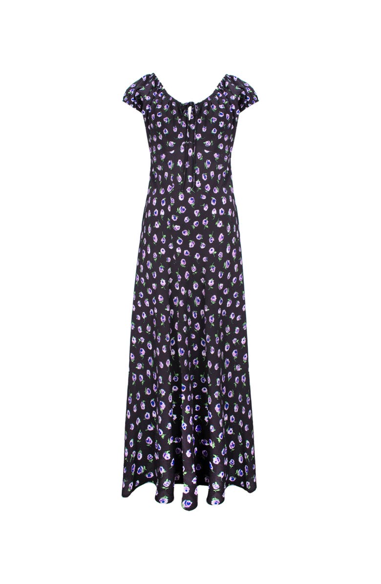 Ro&Zo Gathered Neckline Midi Dress, Alternate, color, Navy