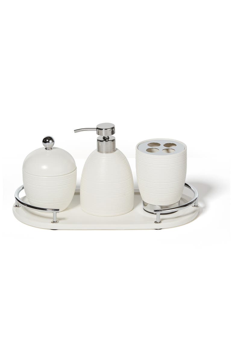 Dubai 4-Piece Ceramic Bathroom Accessory Set, Main, color, WHITE