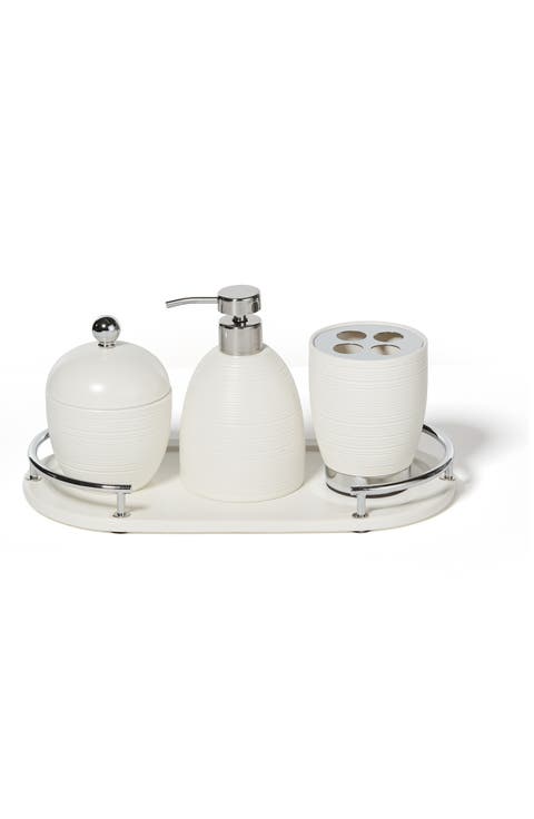 Dubai 4-Piece Ceramic Bathroom Accessory Set