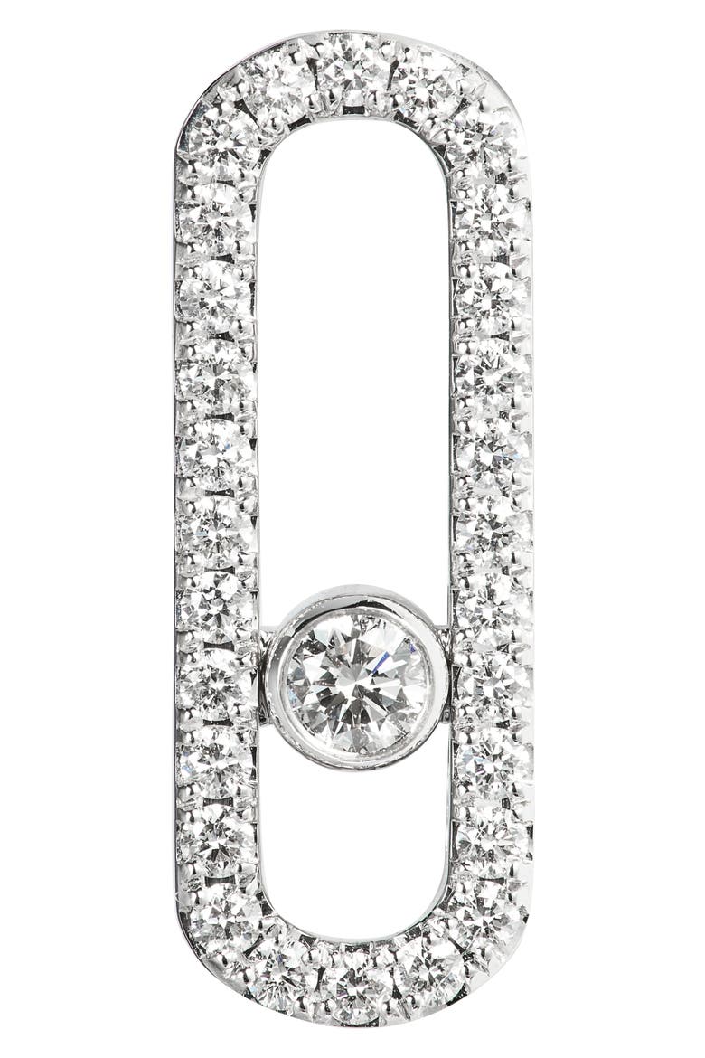 Move Uno Diamond Pavé Stud Earrings, Alternate, color, WHITE GOLD
