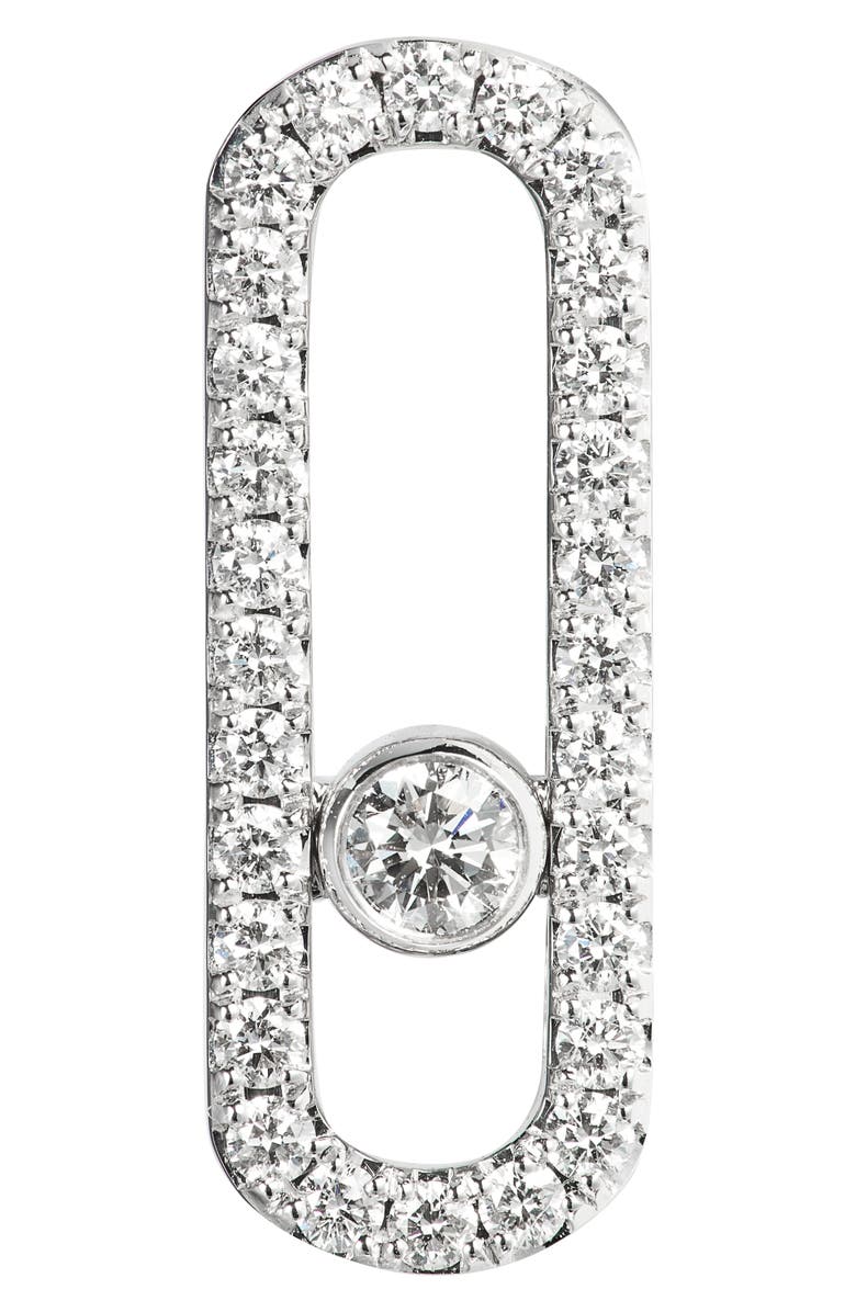 Messika Move Uno Diamond Pavé Stud Earrings, Alternate, color, White Gold