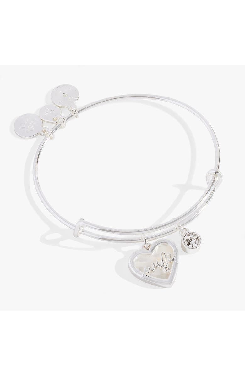 Alex and Ani Wife Bangle Bracelet, Main, color, Silver
