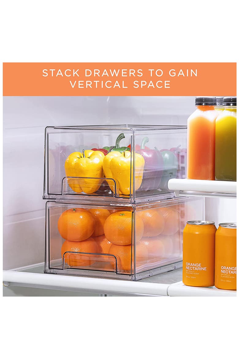 4-Pack Large Stackable Storage Bins, Alternate, color, CLEAR