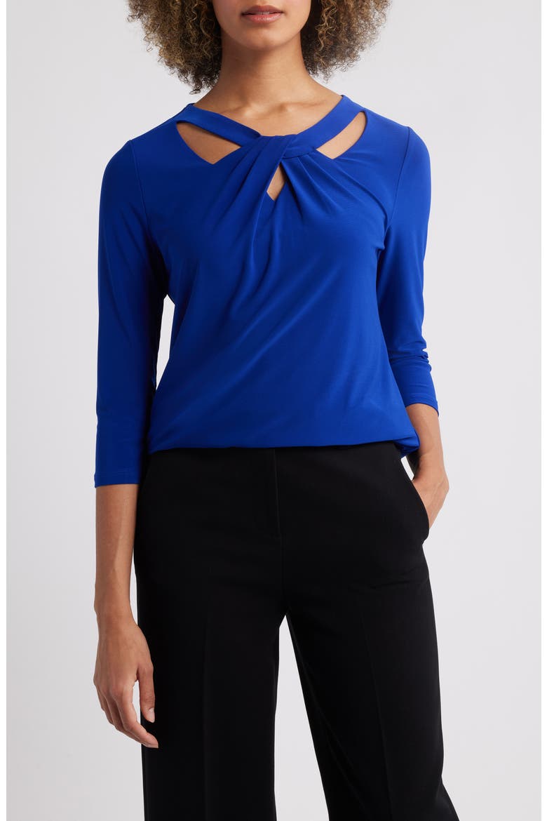 Sleeveless Twist Front Jersey Top, Main, color, ROYAL SIGNATURE