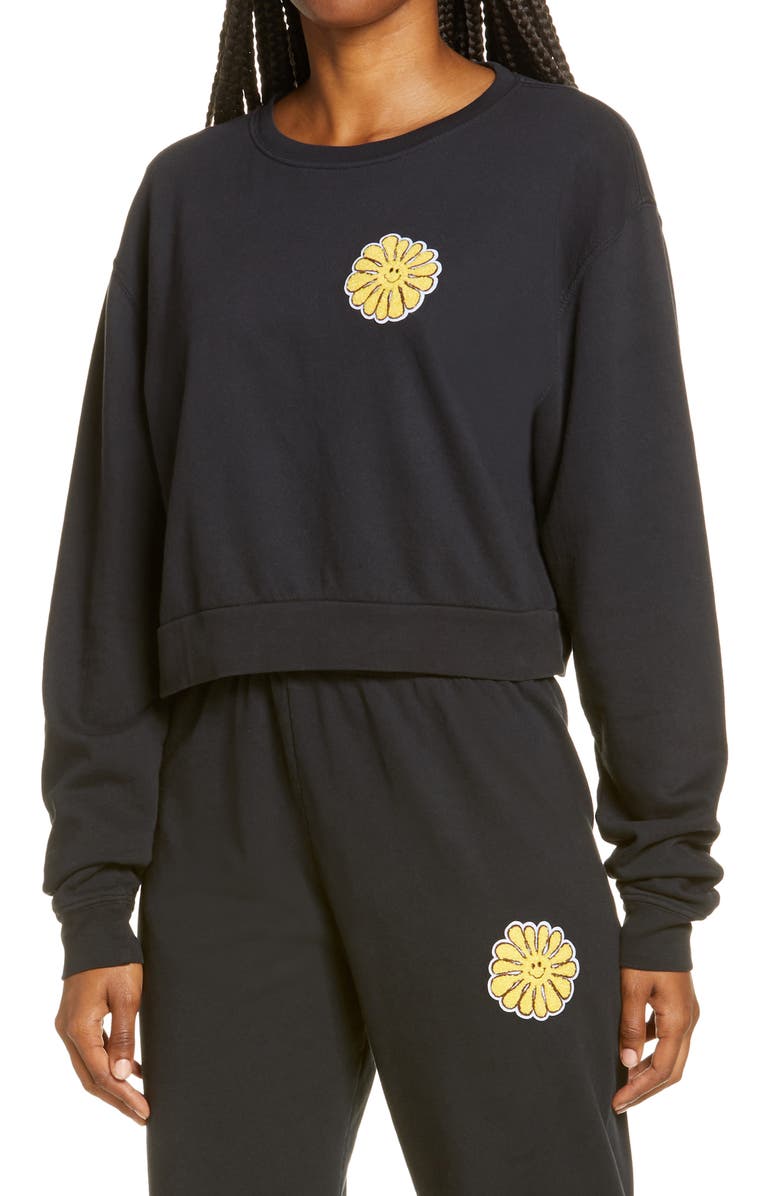 Parks Project Smilin' Sun Patch Crop Sweatshirt, Main, color,